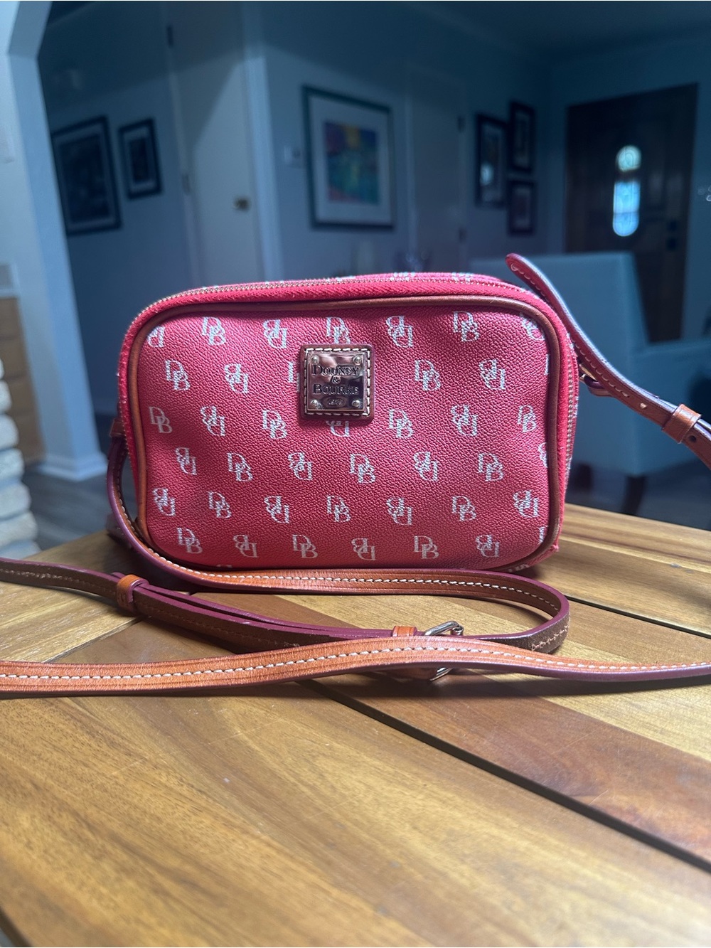 Dooney & Bourke Red DB Logo Crossbody Camera Bag